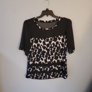 Next Animal print mesh blouse